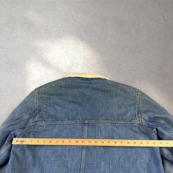 Vintage 70s Carhartt Denim Sherpa Barn Chore Coat Jacket Men's 42 USA - Picture 6 of 8